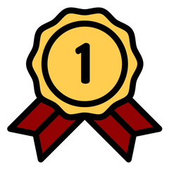 Sport Game Golden Challenge Award. Red Ribbon. Isolated. Olive Branch.