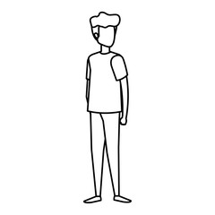 young and casual man character