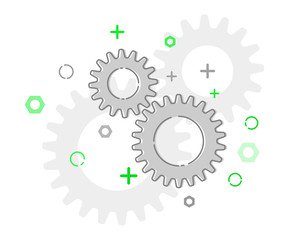 Symbol maintenance gears, illustration flat style