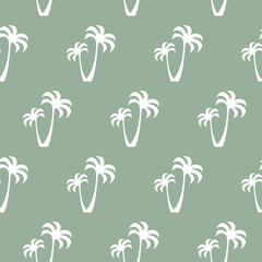 Vector seamless pattern with palm trees. Cute beach background. Wallpaper for swimsuit or summer clothes. For textile and fabric, cover, print on clothes.