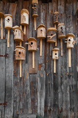 Nesting boxes on the wall