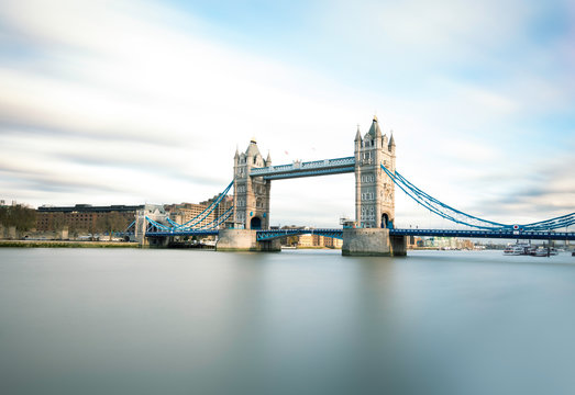 Tower Bridge with silent River Thames - Stock image