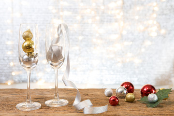 christmas new year  party with gift present background celebrate time of happy special occasion