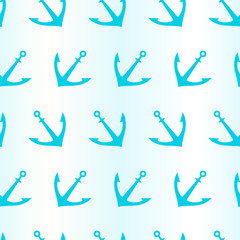 Vector seamless pattern with anchor on light backdrop. Cute summer background. For textile and fabric, cover, print on clothes. Marine wallpaper.