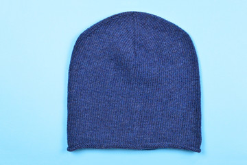 Knitted warm winter hat.