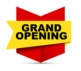 red vector banner grand opening