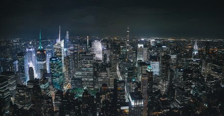 Fototapeta na wymiar The Skyline of NYC and Manhattan at night