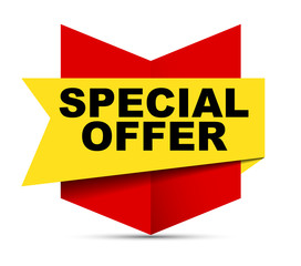 red vector banner special offer