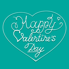 Fototapeta premium Happy Valentines Day Vintage Card With Lettering. illustration..
