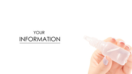 Drops for a nose in hand on a white background isolation