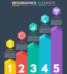 INFOGRAPHICS element design the number top five