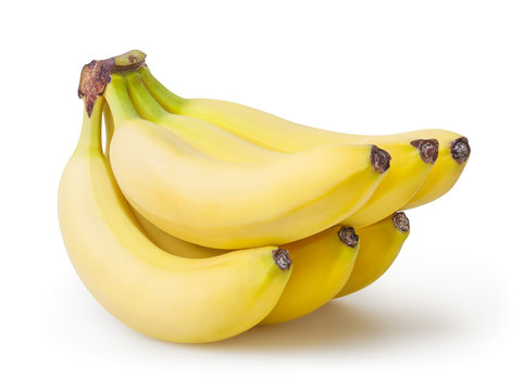 Bunch of banana isolated on white background with clipping path