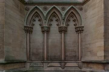 Fototapeta premium Old block Walls with Arched Columns in English