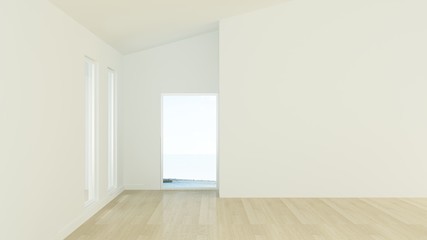 The interior minimal empty space in hotel and decoration background - 3D Rendering