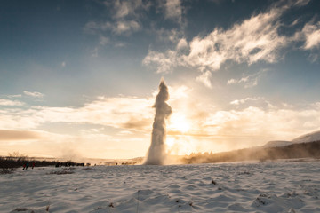Geysir or sometimes known as The Great Geysir which is a geyser in Golden Circle southwestern...