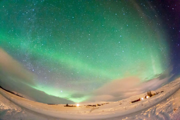 Aurora Borealis or better known as the The Northern Light in Golden Circle, Iceland
