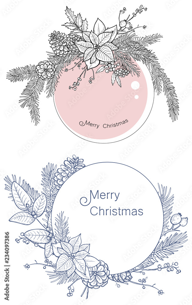 Poster merry christmas - vector backgrounds invitation