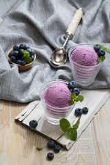 Obraz na płótnie Canvas blueberry icecream refreshment gelato diet sweet home made