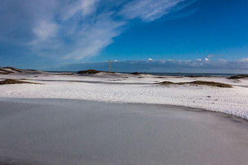 Jokulsarlon snow landscape in Hvannadalshnukur, Iceland for beautiful background