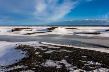 Jokulsarlon snow landscape in Hvannadalshnukur, Iceland for beautiful background