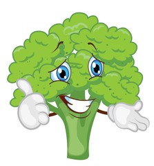 broccoli character cartoon. vector illustration
