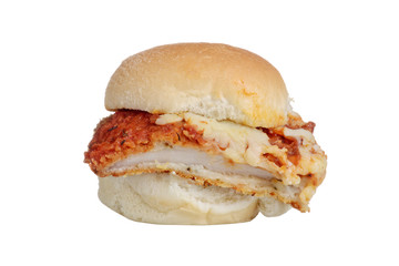 isolated chicken parmesan slider