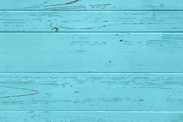 Turquoise wooden background (planks, texture).