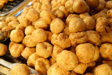 Closeup of fried shrimp ball