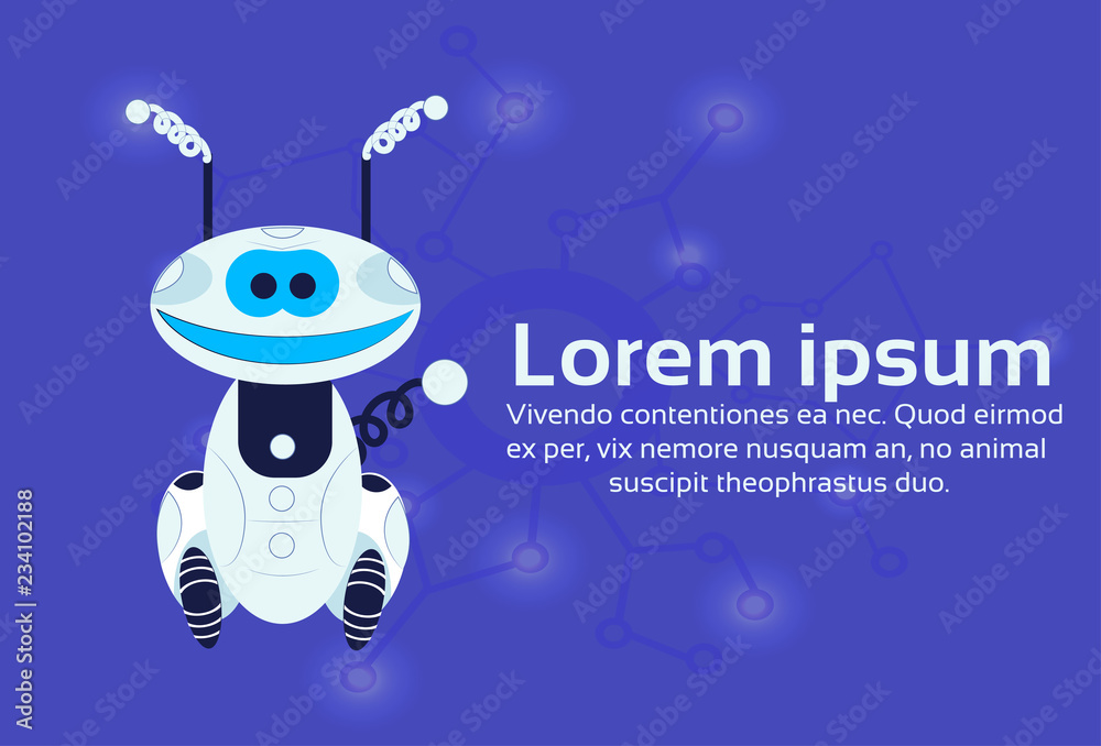 Fototapete modern robotic dog artificial intelligence concept flat circuit board background copy space horizontal vector illustration