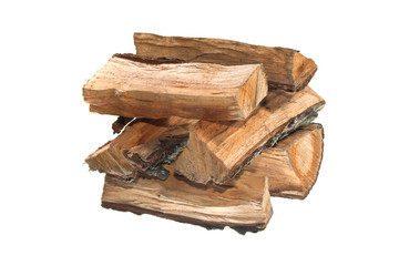 firewood isolated on white background
