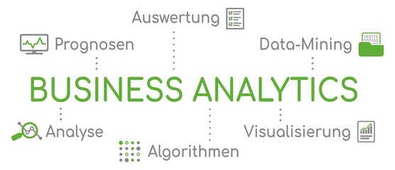 Business Analytics Infografik Grün