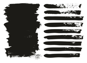 Calligraphy Paint Brush Background & Lines Mix High Detail Abstract Vector Background Set 08