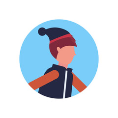Man face avatar profile wearing winter clothes