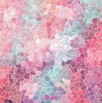 abstract nature marble plastic stony mosaic tiles texture background with gray grout - cute baby pastel colors - pink, blue, purple, violet