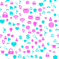 Seamless vector EPS 10 pattern with computer icons. 