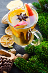 Hot christmas mulled wine