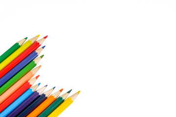 Colored pencils  isolated on white background