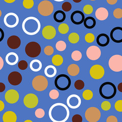 Seamless vector EPS 10. Abstract geometric pattern with Rounds and circles. Multicolor Figures. Texture for print and Banner. Flat style