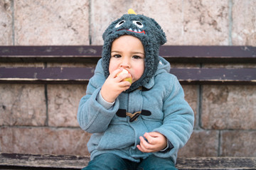 Baby Boy Eating an apple