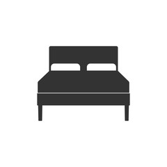 Double bed icon. Vector illustration, flat design.