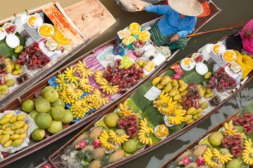 Foto op Canvas drijvende markt thailand bangkok © izzetugutmen