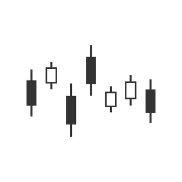 Candlestick Chart Icon. Vector Illustration, Flat Design.