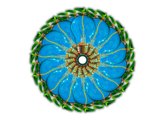 Lightbulbs as a flower with sprouts.