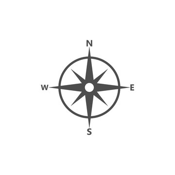 Compass, Navigation Icon. Vector Illustration, Flat Design.