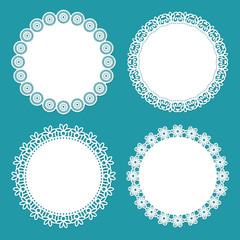 vector doily lace round patterns