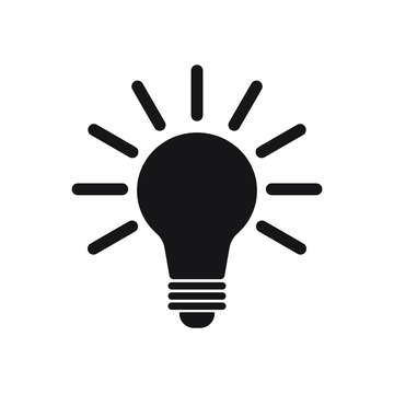 Light Bulb icon vector, isolated on white background. Idea icon, idea sign, solution, thinking concept. Lighting Electric lamp. Electricity, shine.