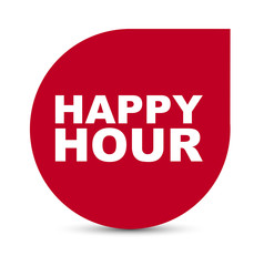 red vector banner happy hour