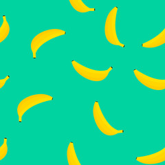 Green Banana seamless pattern. Vector illustration.