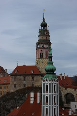 Fototapeta na wymiar Towers of Cesky Krumlov, Czech republic