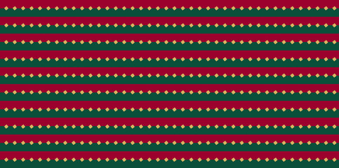 Christmas red green horizontal stripes with golden doodle points. Xmas cute bright seamless pattern. Classic minimal wine vector sale background. Candy cane striped texture. Modern trendy navidad 